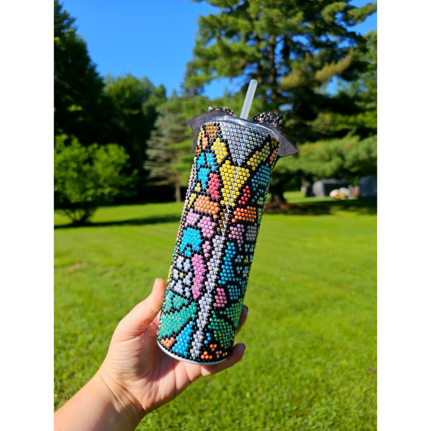 Full Rhinestone Tumbler with Accessory Lid