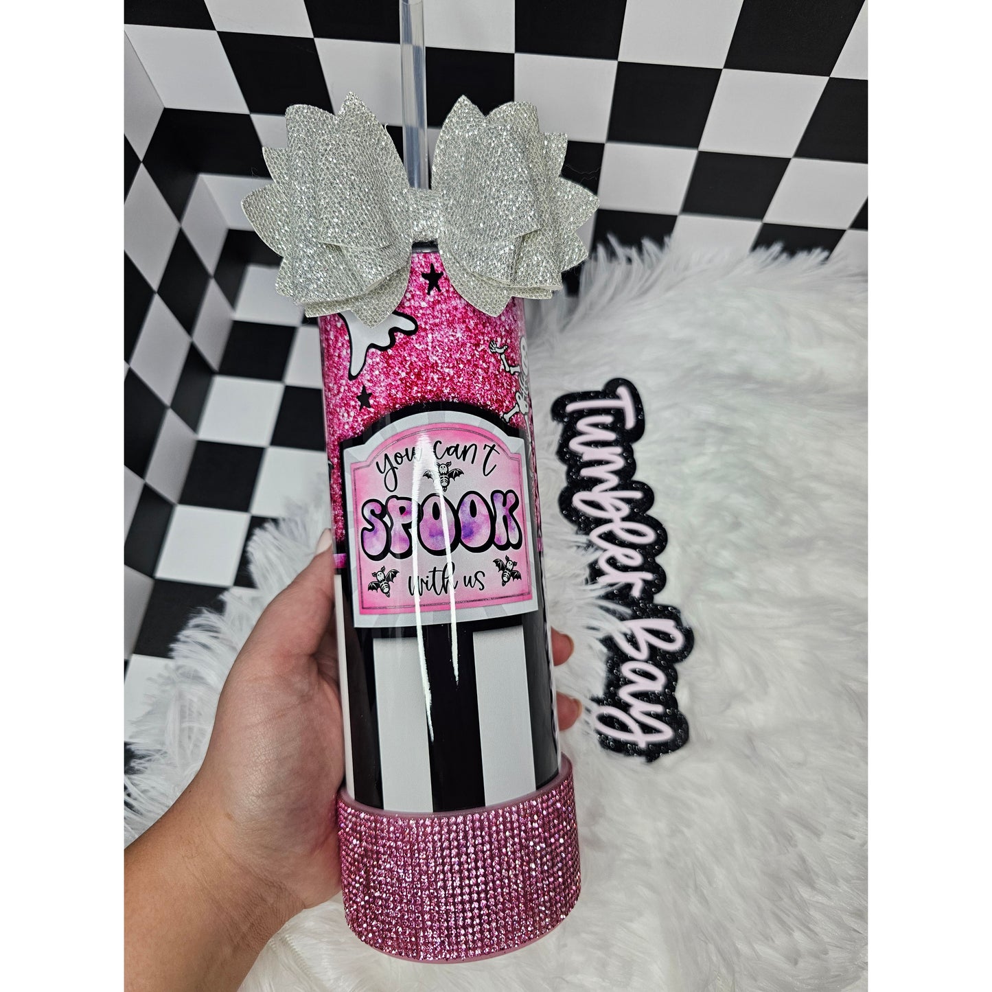 Spook Pink Glitter Tumbler With Accessories