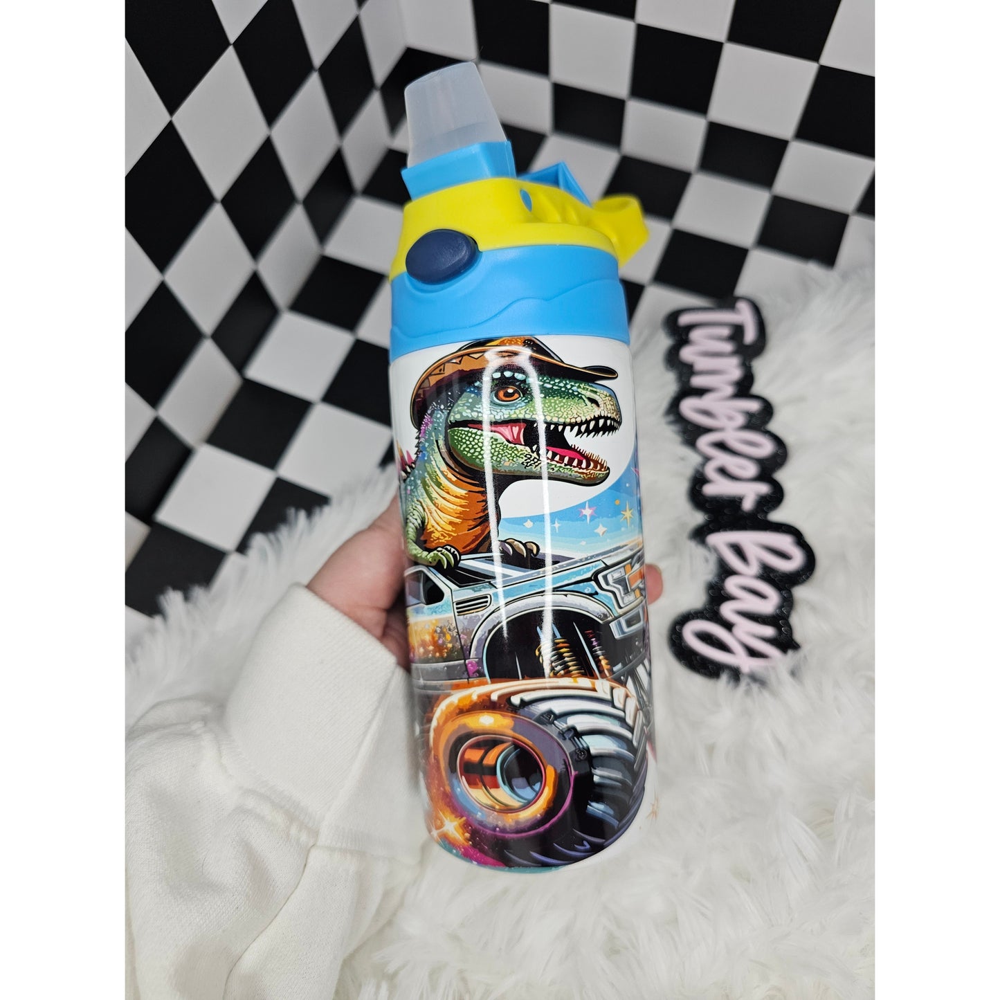 12oz Flip Top Kids Cup - Dino Truck
