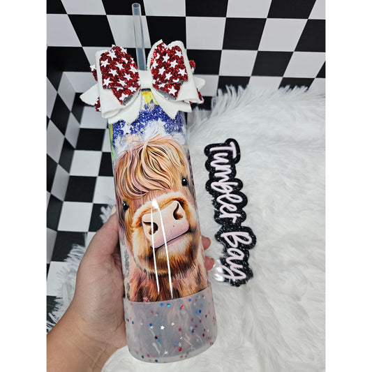 Highland Cow Tumbler With Accessories