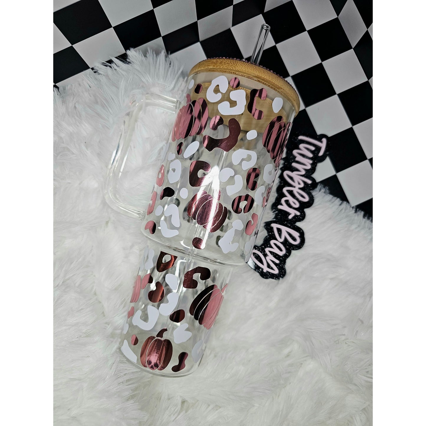 Pink Pumpkins Tumbler with Rhinestone Lid 40oz