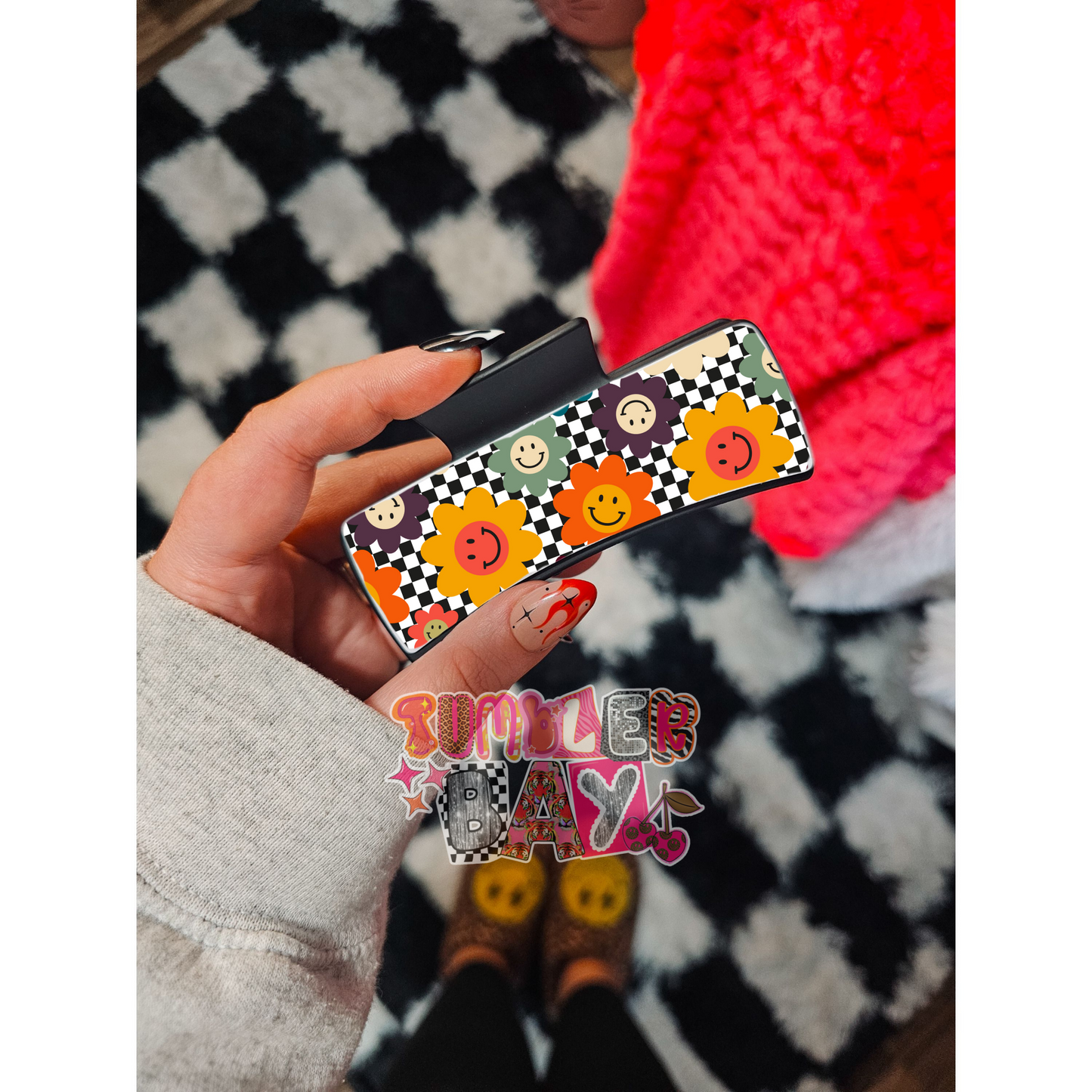 Checkered Floral Smileys